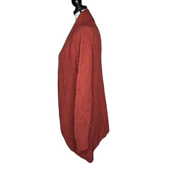 Market & Spruce (XS) Tabatha Waffle Knit Cotton Blend Cocoon Cardigan Rust - Picture 3 of 16
